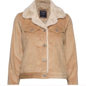 NWT Abercrombie & Fitch Fur-Lined Corduroy Jacket